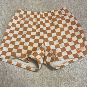 Vans checkered orange and cream shorts. Size Small